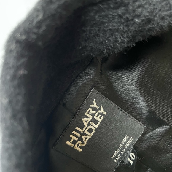 Hilary Radley Vintage Long Black Front Pockets Llama Winter Coat Jacket Size 10 - Picture 8 of 15